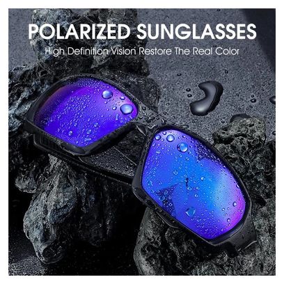 Lunettes de soleil polarisées anti-UV et anti-vent - noir
