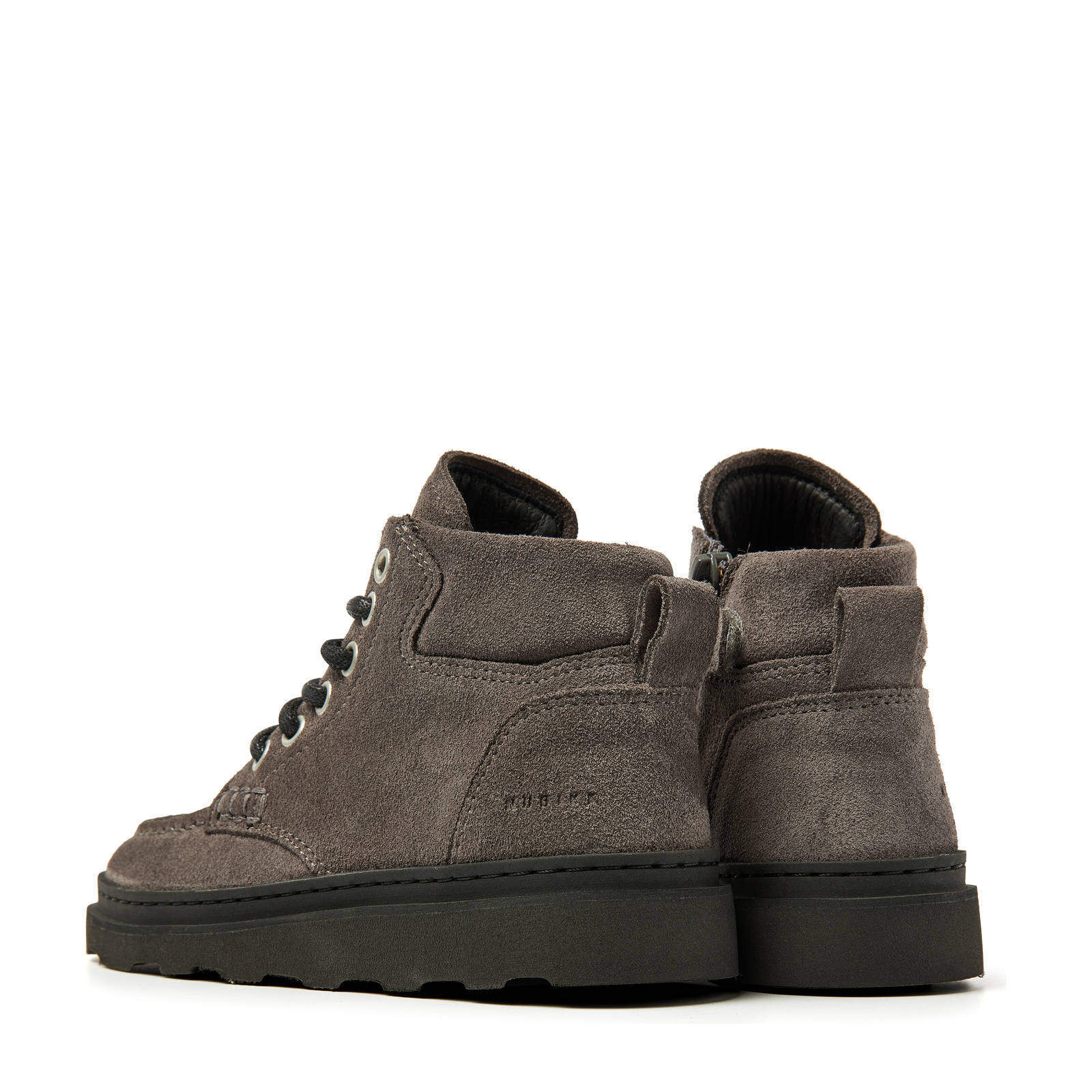Nubikk suède veterboots donkergrijs