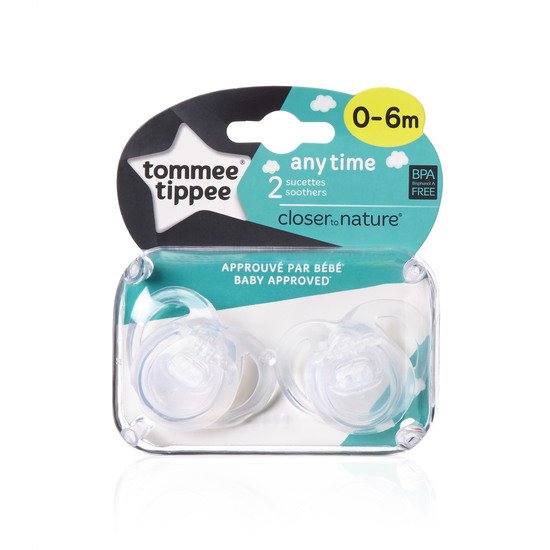 Lot de 2 sucettes Classique 0-6 mois   Aléatoire        de               Tommee Tippee
