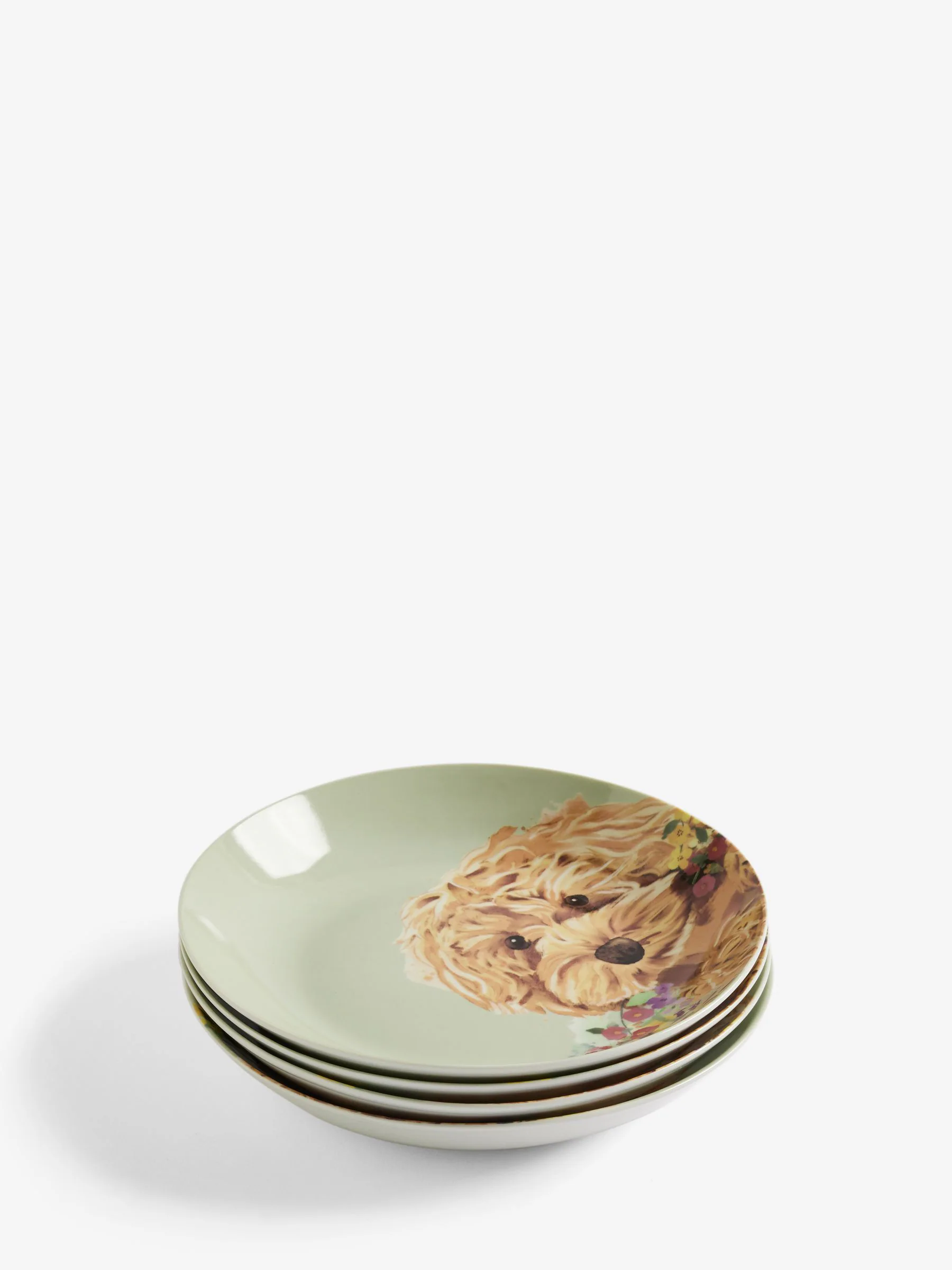 Set of 4 Charlie The Cockapoo Dog Pasta Bowls