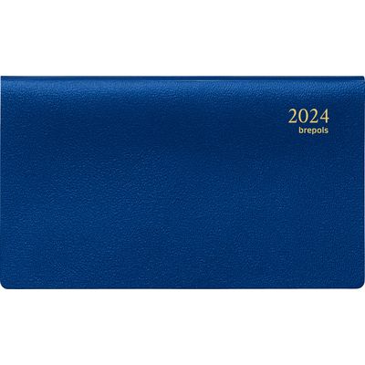 Agenda de poche Genova Omniplan - 1 semaine sur 2 pages - 16 x 9 cm - bleu - Brepols
