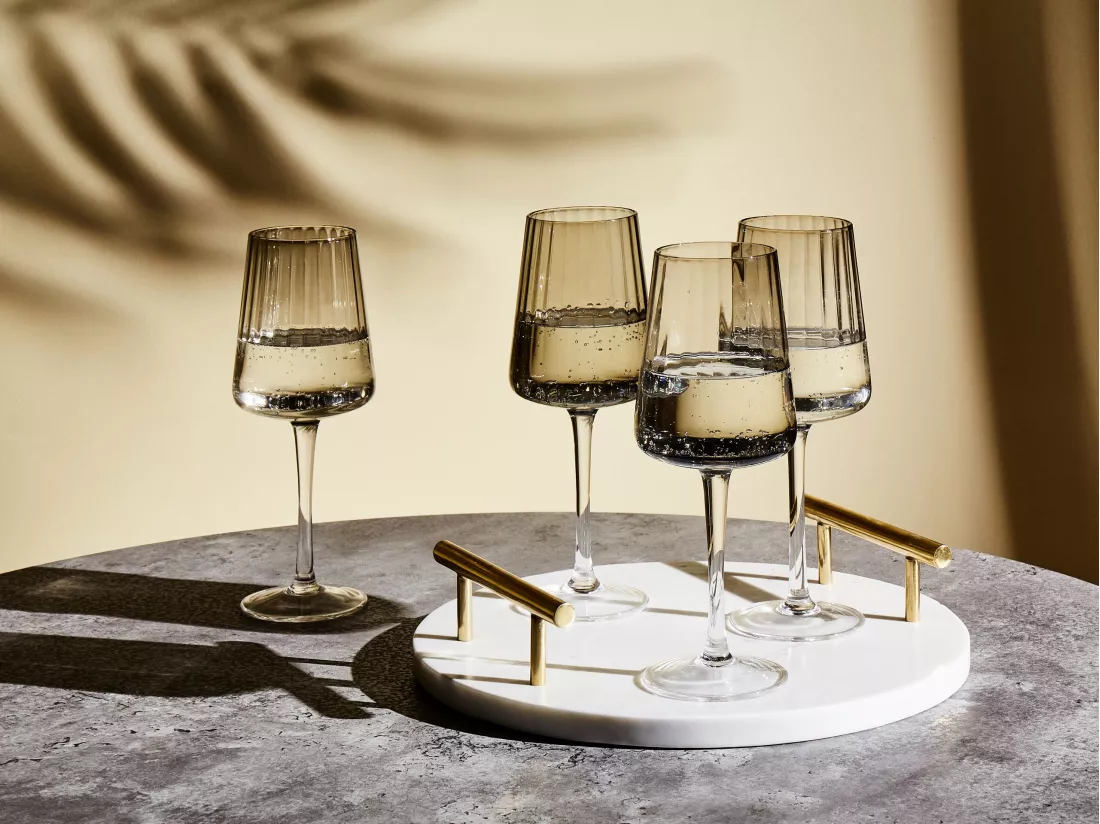Lot de 4 verres à vin QUARTZ 360 ml Gris