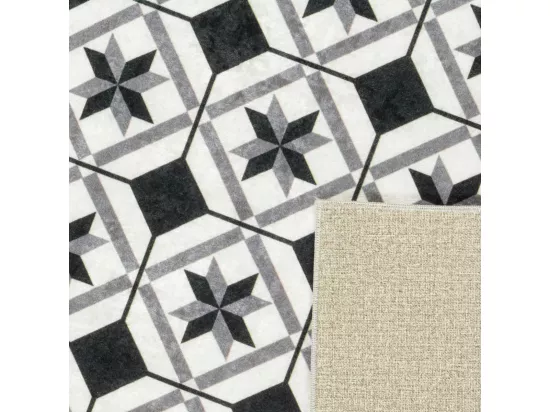 Tapis de cuisine 80x150 Noir , facile d'entretien N & B