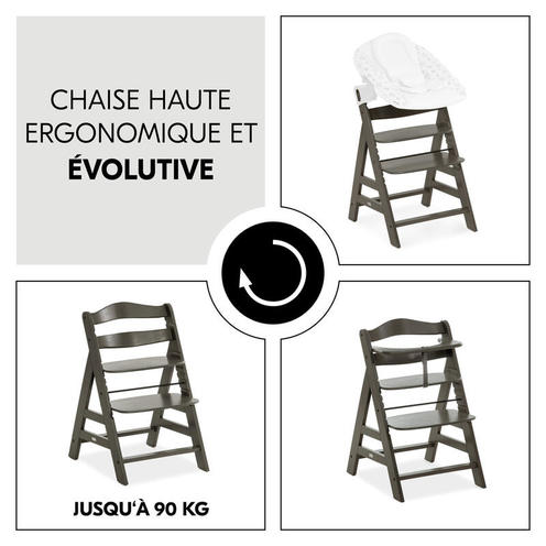 Chaise Haute Alpha Select - Charbon - HAUCK