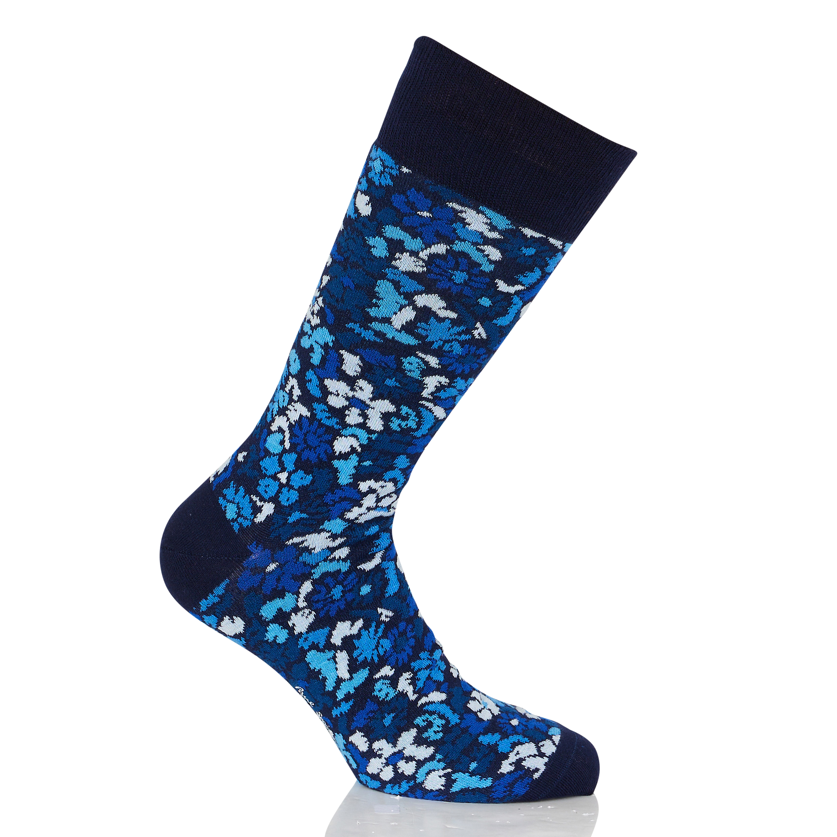 Chaussettes hautes imprimées en coton | Bleu