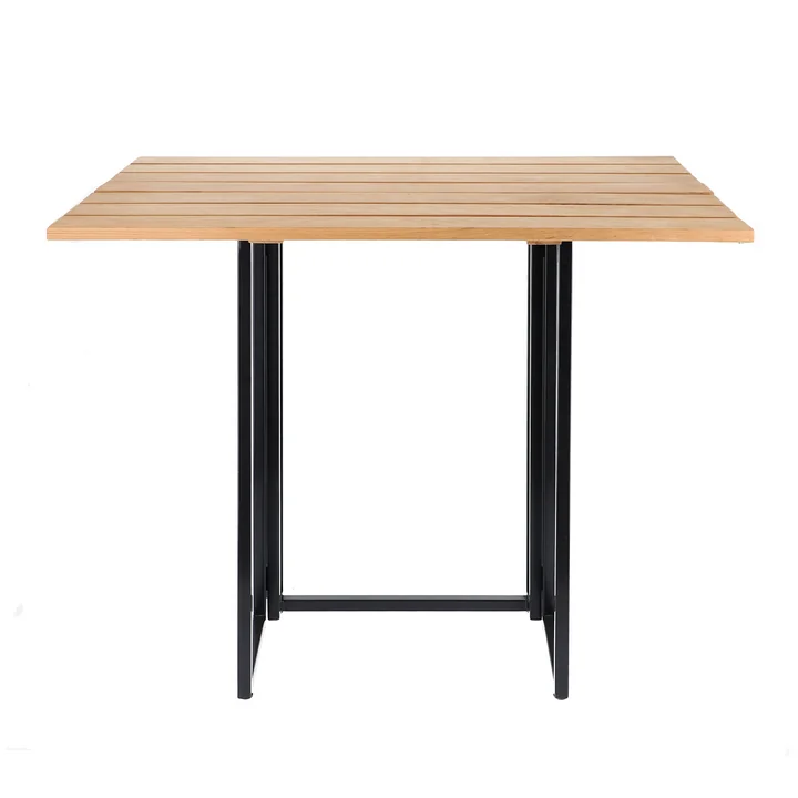 Jan Kurtz - Time Klapptisch 100 x 69 cm, Aluminium schwarz / Teak natur