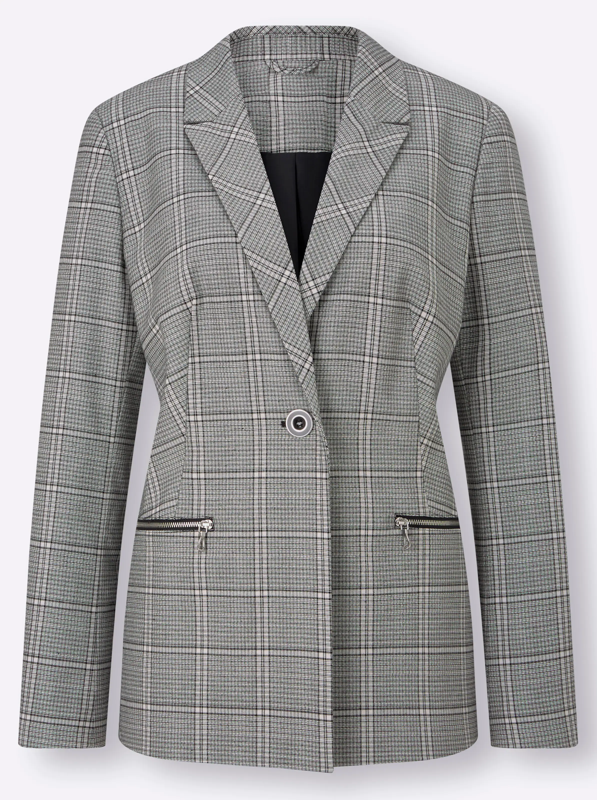 Blazer in schwarz-weiß-kariert