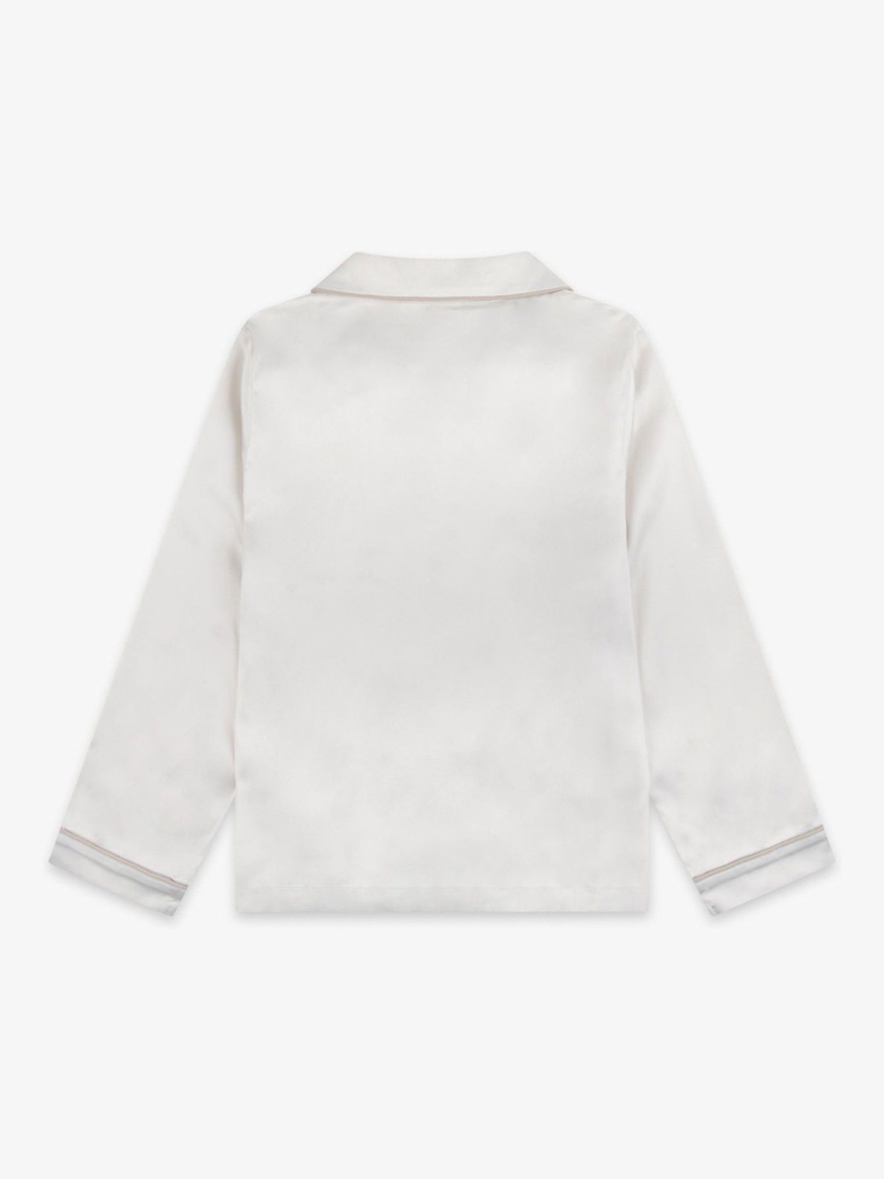 Crème - The Little Tailor Satijnen Kinder Kerstmis Pyjama's met Knoopsluiting