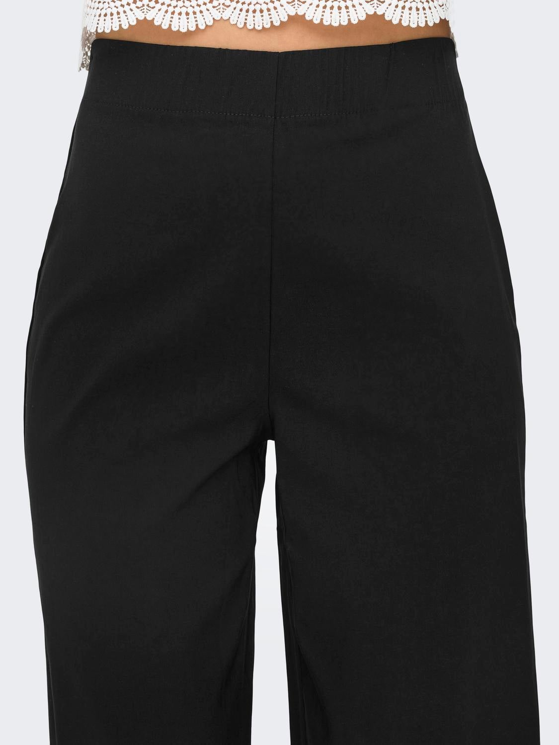 ONLFIONA Hohe Taille Weiter Beinschnitt Hose Black