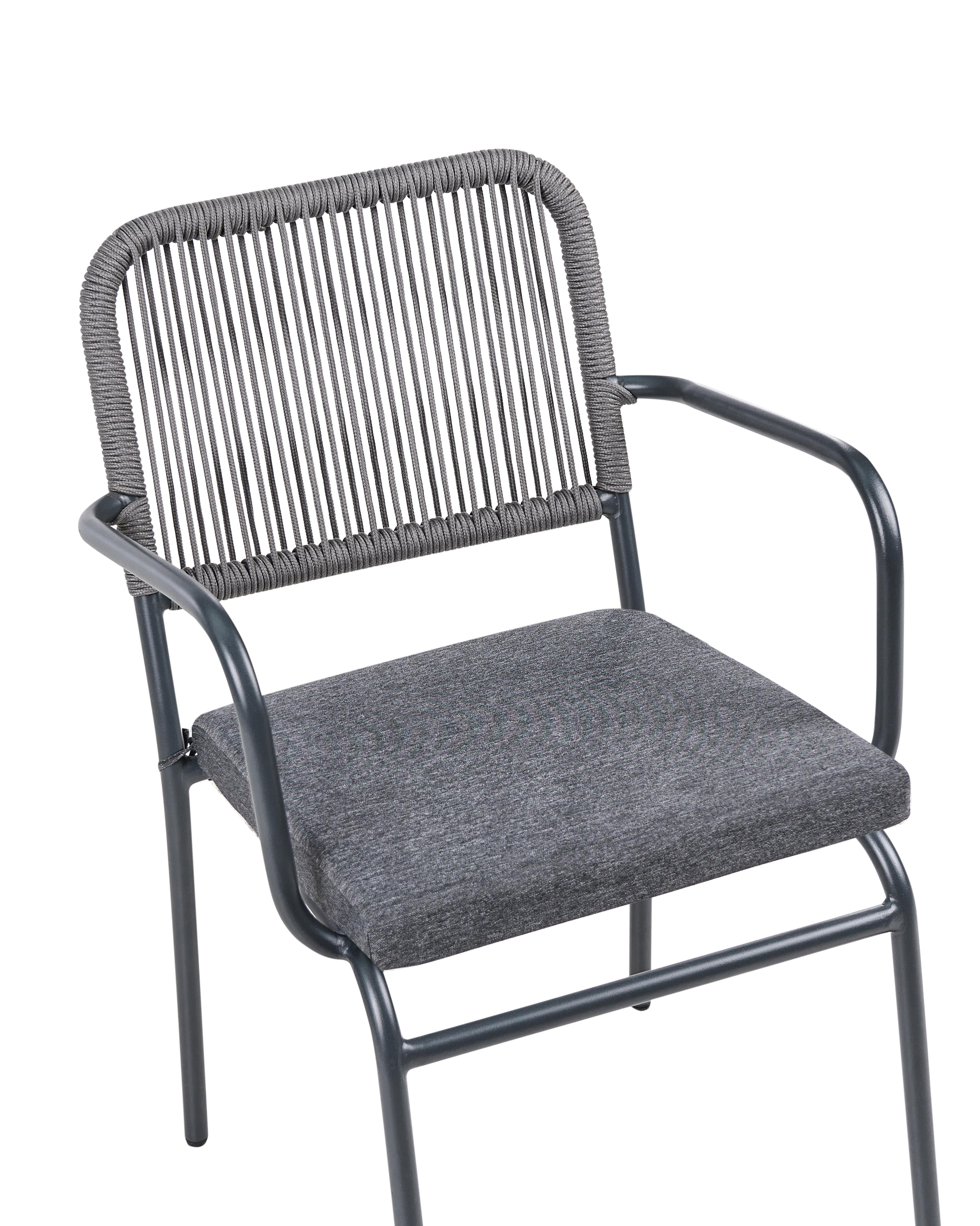 Set van 4 stoelen met zitkussen TACENO Metaal Grijs