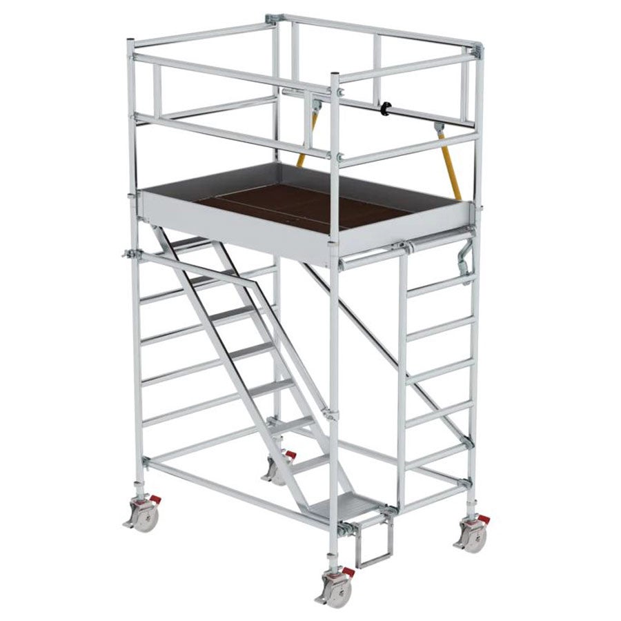 MUNK SG rolsteiger met schuine toegangsladders 1,35x1,80m en veiligheidsleuning 4,51m AH