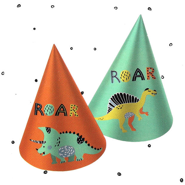 Folat feesthoedjes Dino, 6st