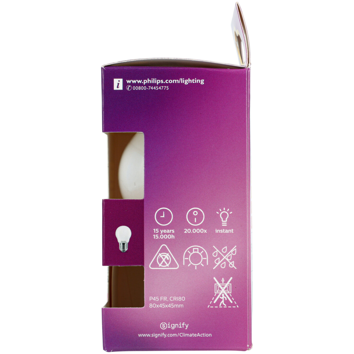 Philips LED-Kugel E27 warmweiss 4.3 W