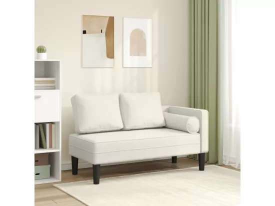 Prolenta Premium - Chaise longue avec coussins crème velours