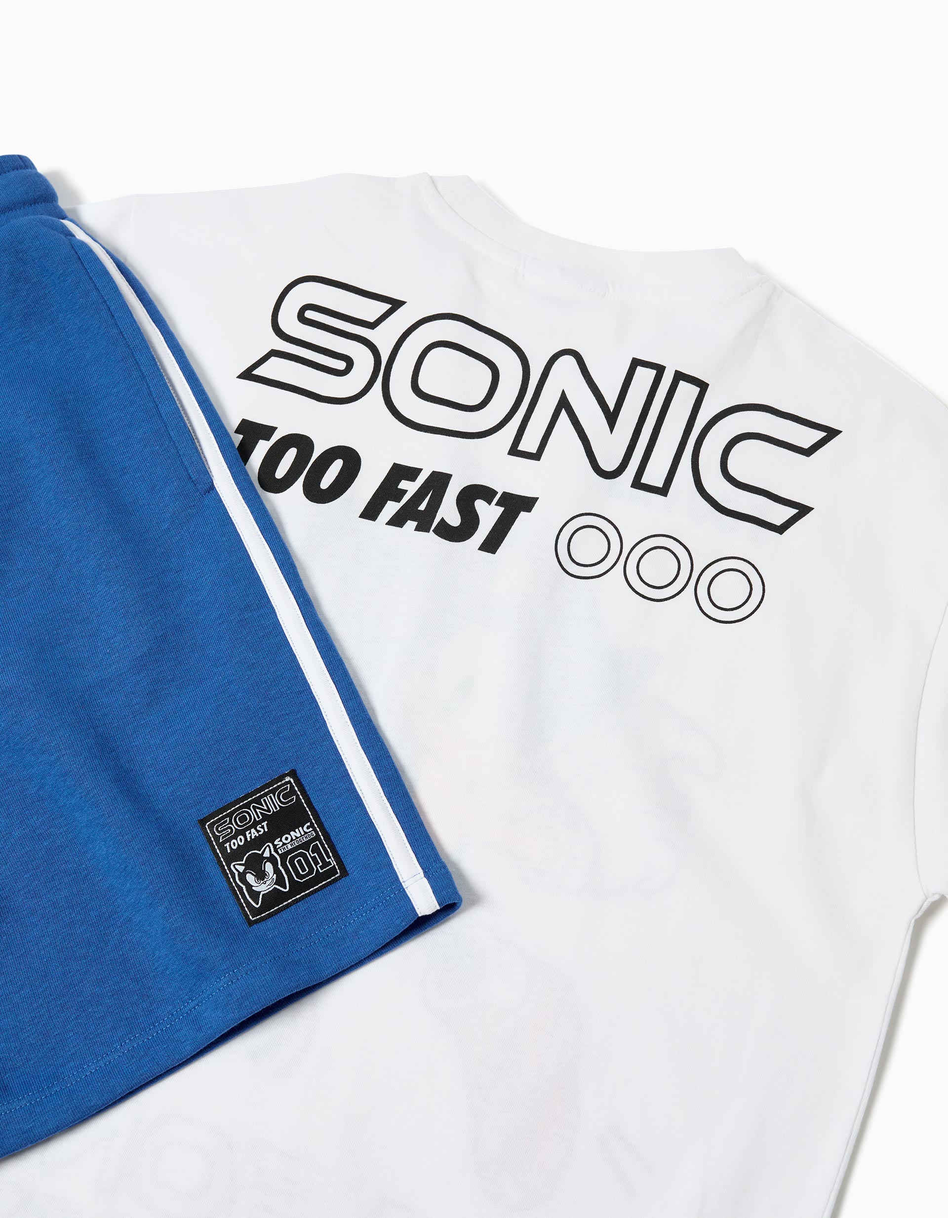Conjunto T-shirt e Calções 'Sonic', Menino, Azul