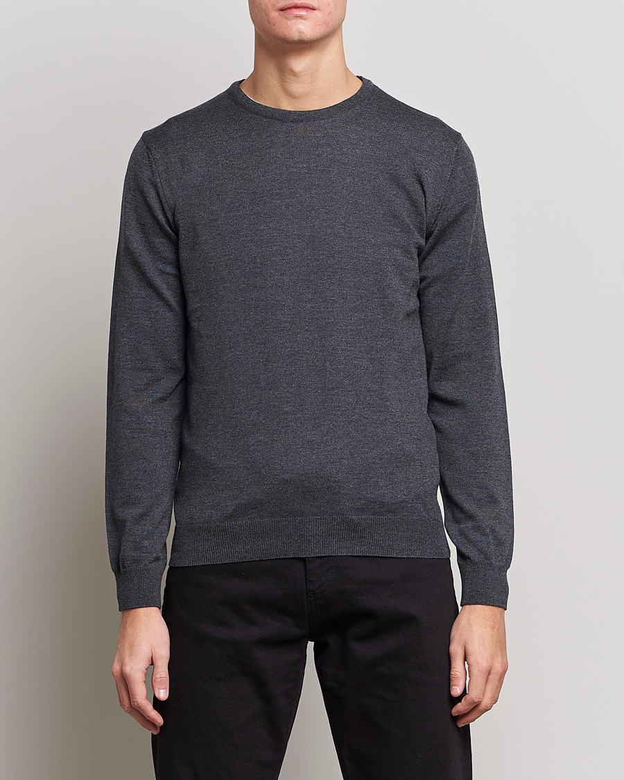 Stenströms Merino Crew Neck Anthracite