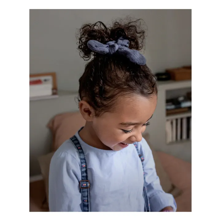 Bachca Chouchou nœud gaze de coton | Bleu