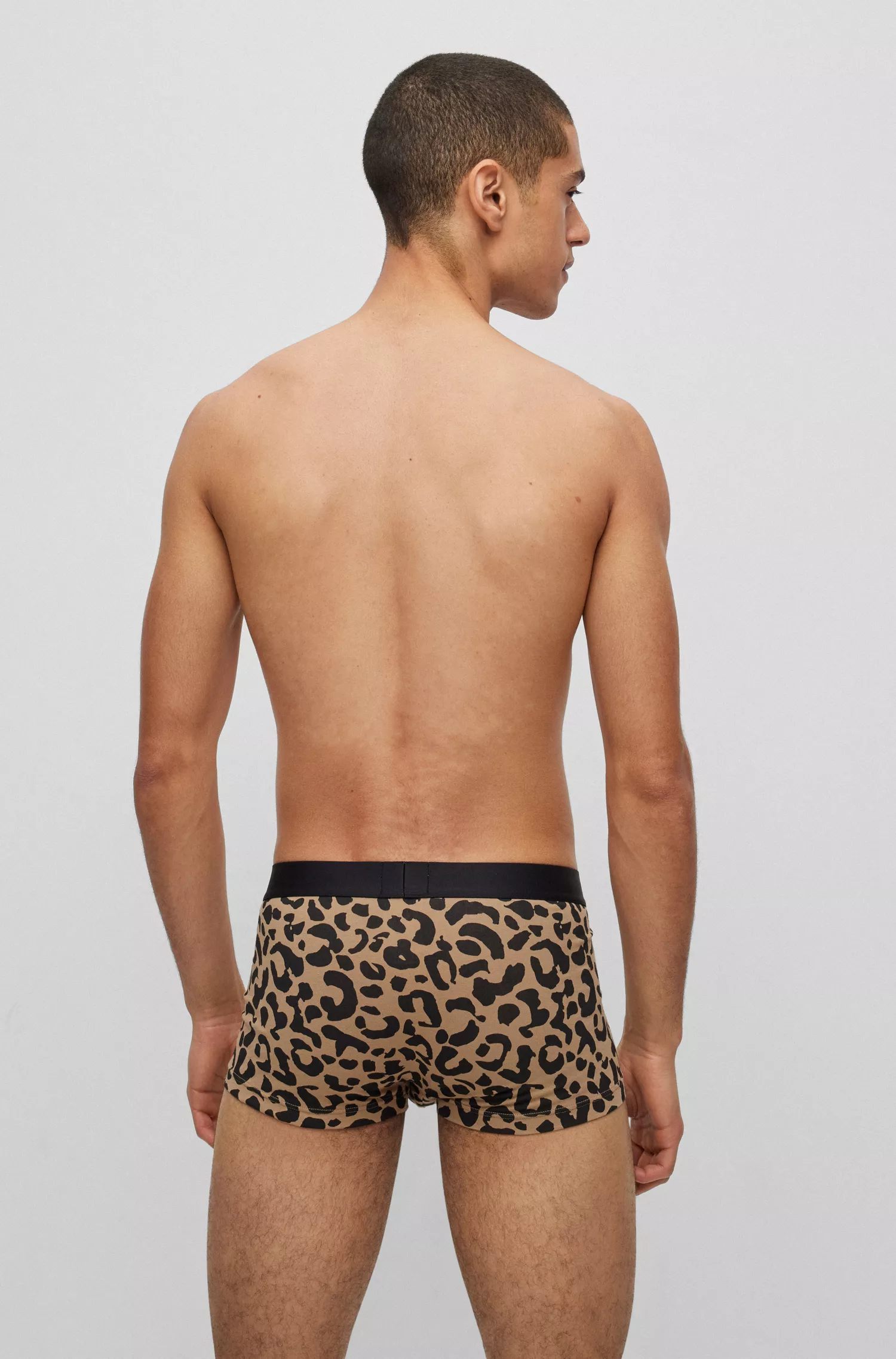 HUGO Vermelho - Pacote com duas cuecas boxer de algodão elástico com cós com o logotipo.