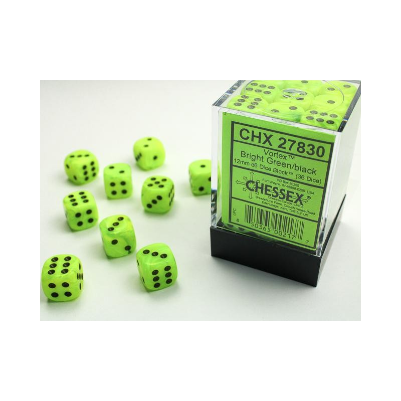 Pack de 36 dés D6 * vortex * VERT CLAIR