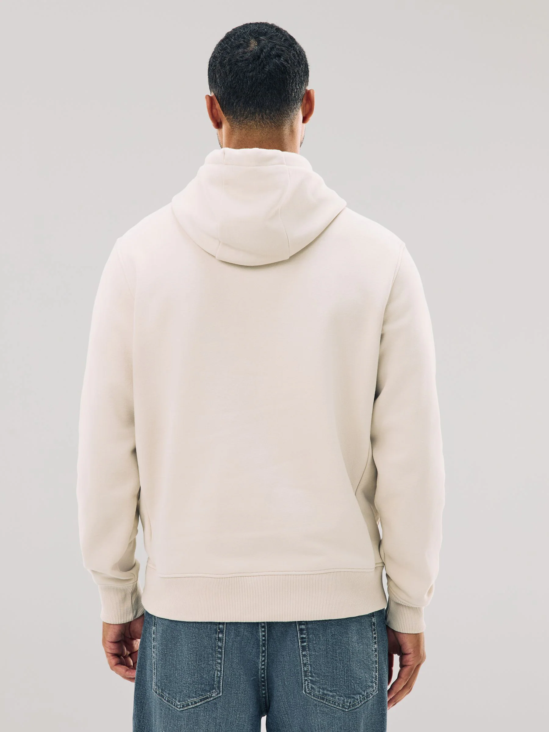 Ecru wit - Normale Pasvorm - Zwaargewicht Cotton Rich Jersey Hoodie