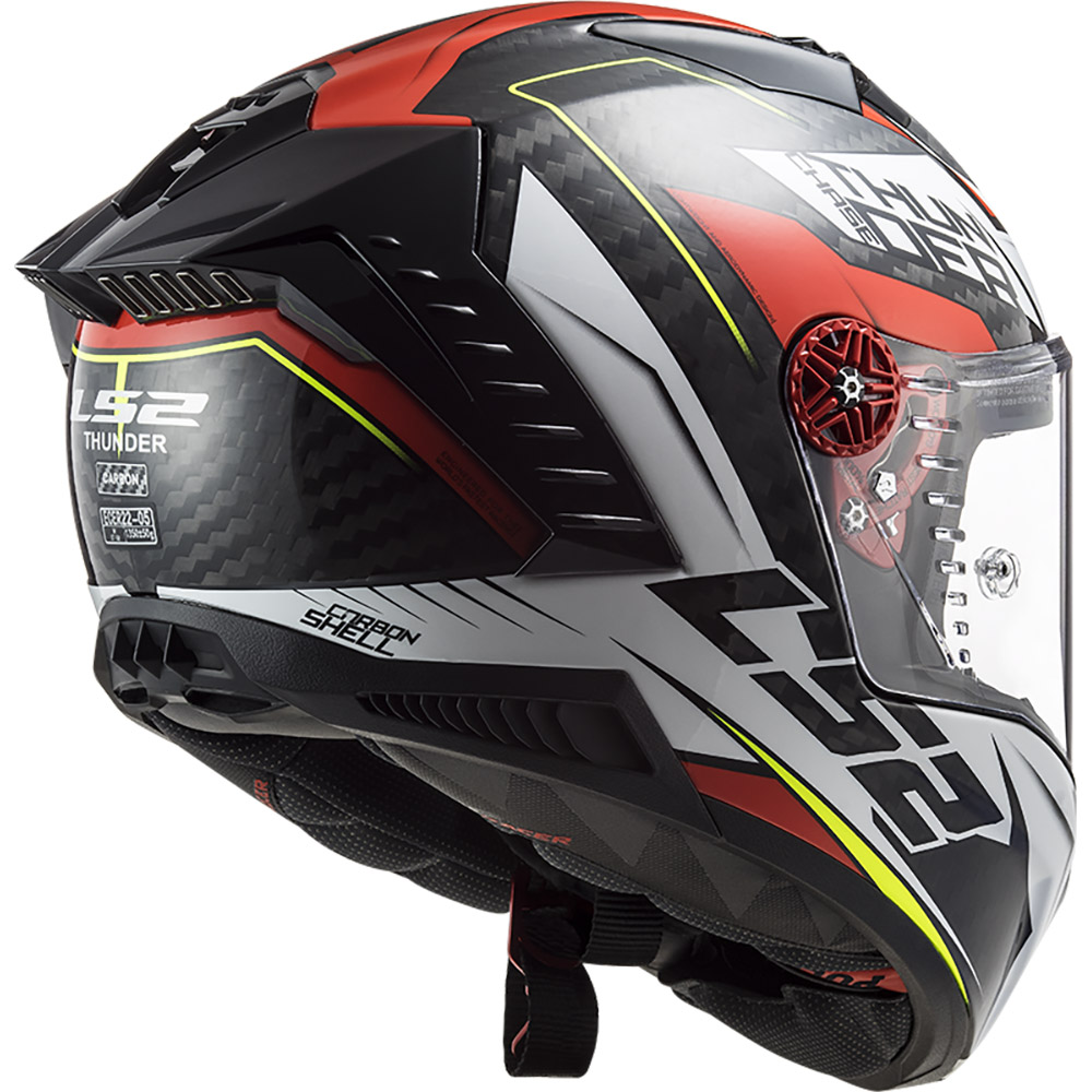 LS2 - Casque FF805 Thunder Carbon Chase Blanc / Rouge / Jaune