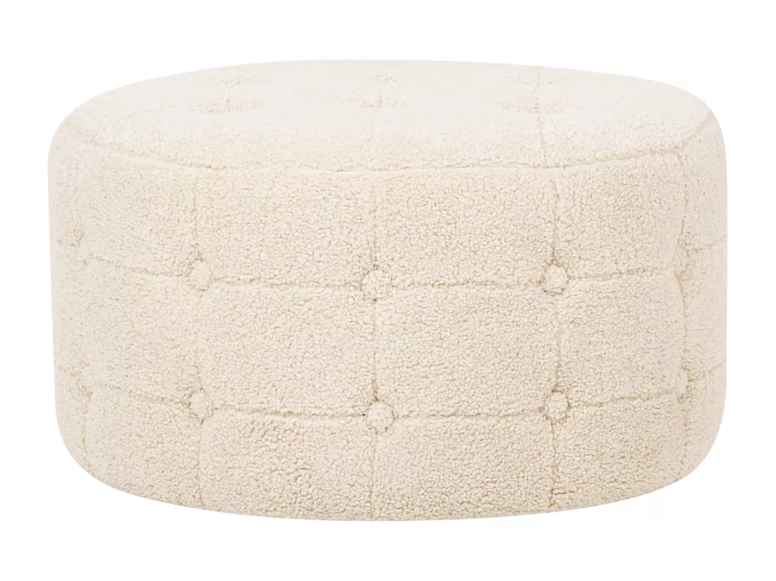 Repose-pieds bouclé beige TAMPA
