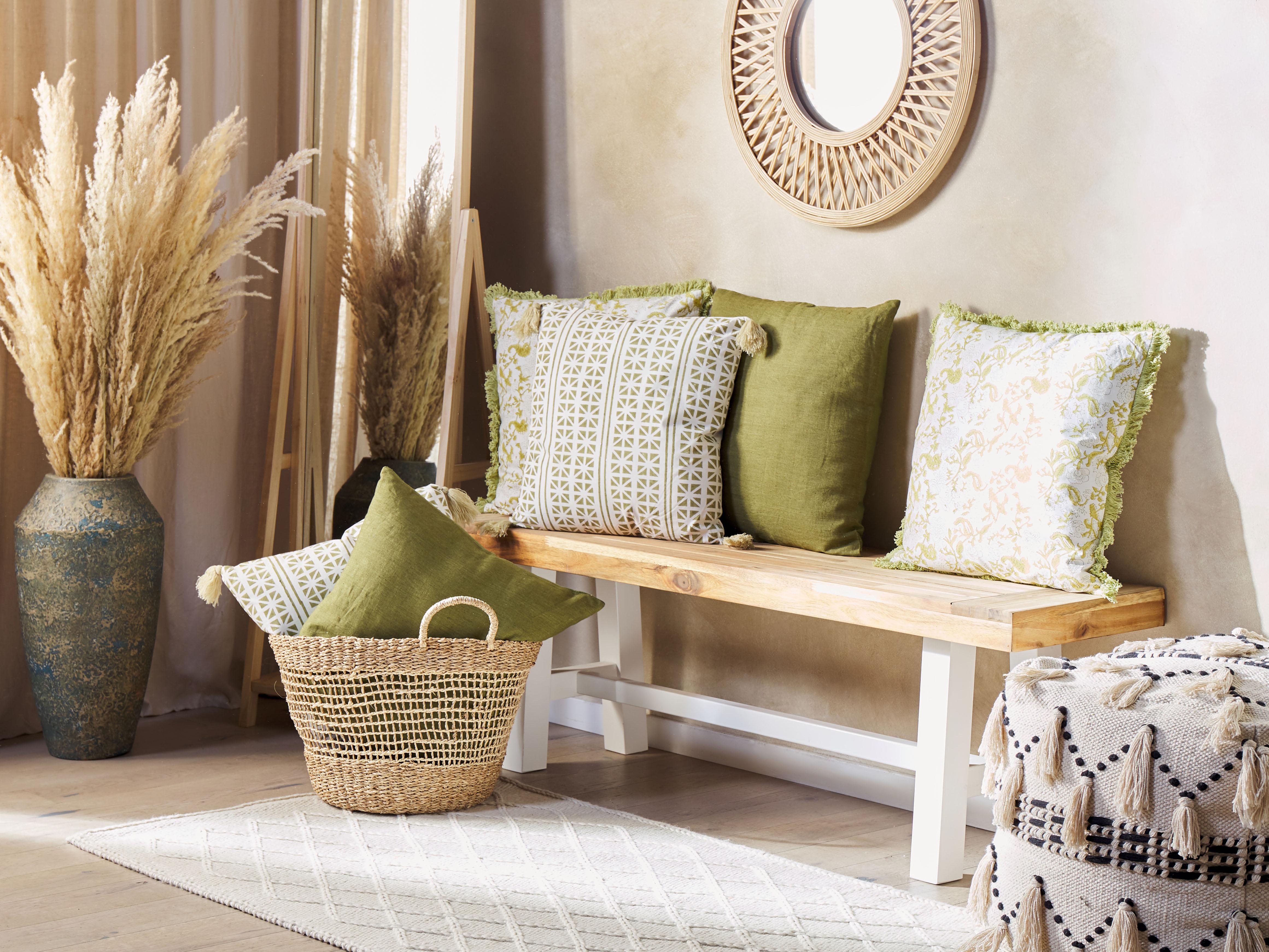 Set van 2 sierkussens SYRINGA Katoen 45 x 45 cm Groen geometrisch patroon