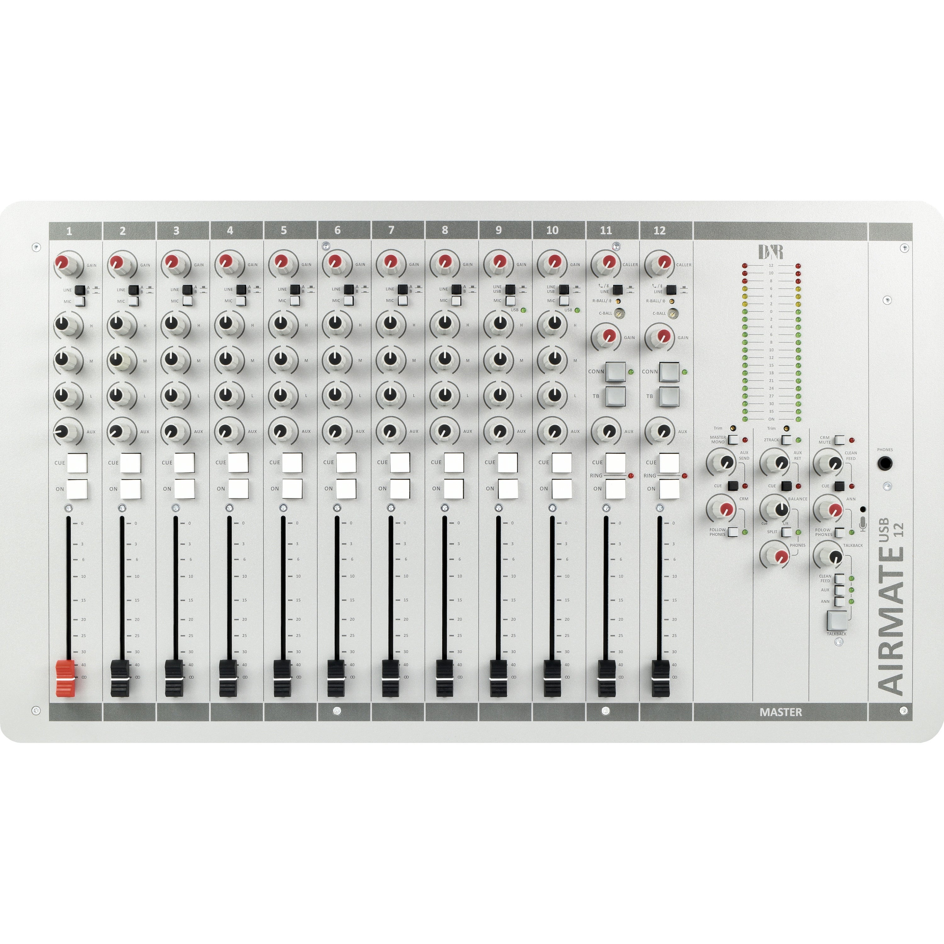 D&R Airmate-12 USB broadcast mengpaneel 12 ch. 1x Telco