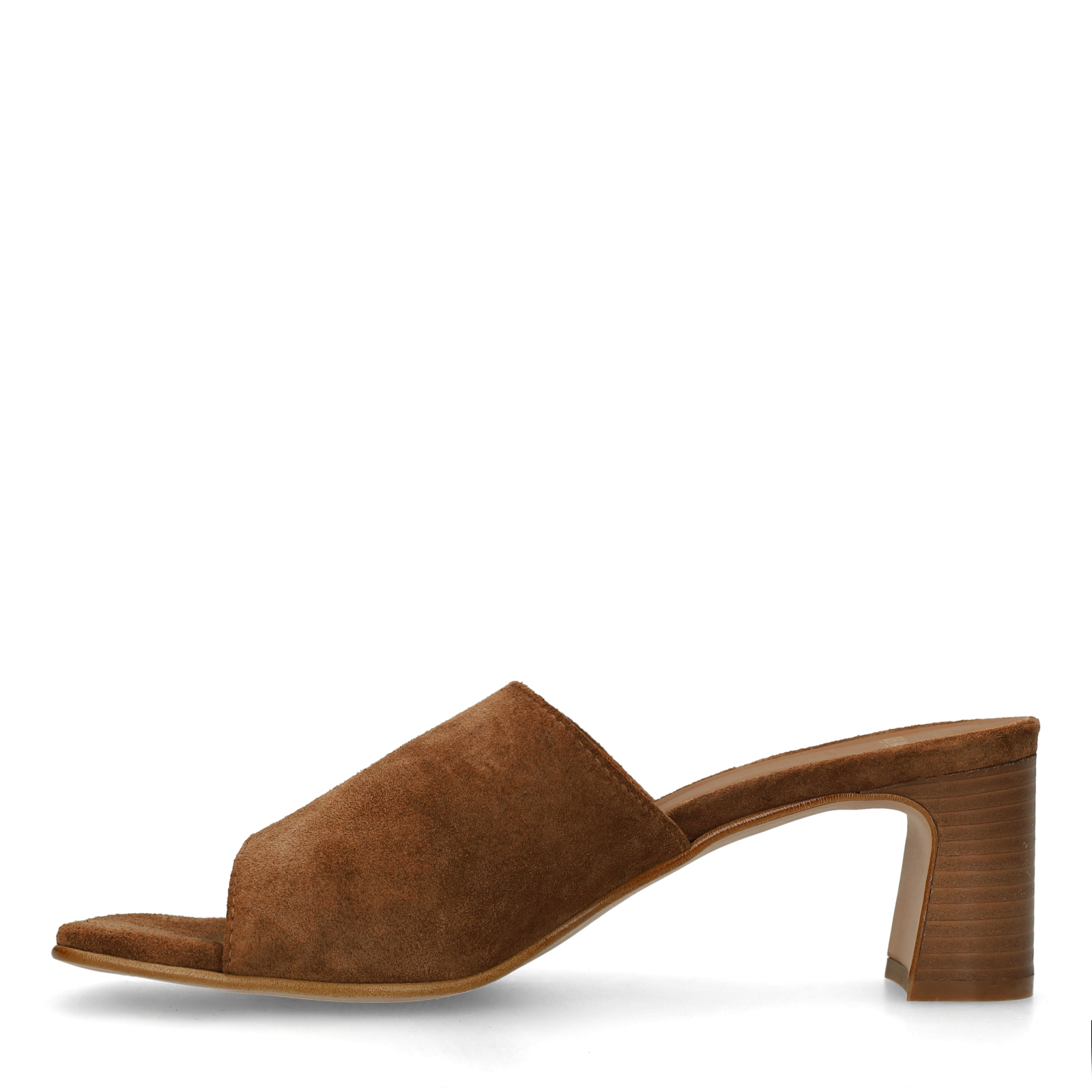 Bruine suède sandalen met hak