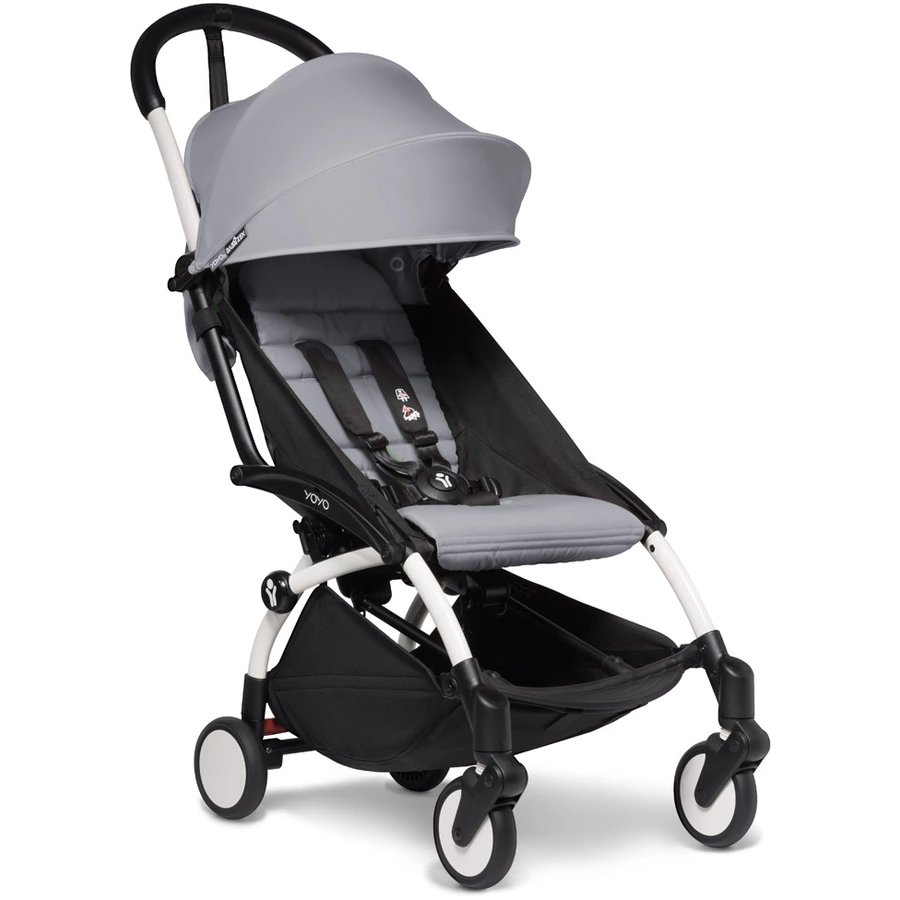 BABYZEN Kinderwagen YOYO2 0+ White mit Liegewanne und Textilset Stone