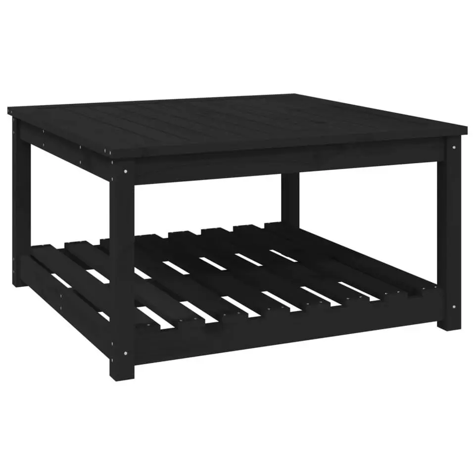 vidaXL - Tuintafel met opbergruimte - Zwart - Grenenhout - 82,5x82,5x45 cm
