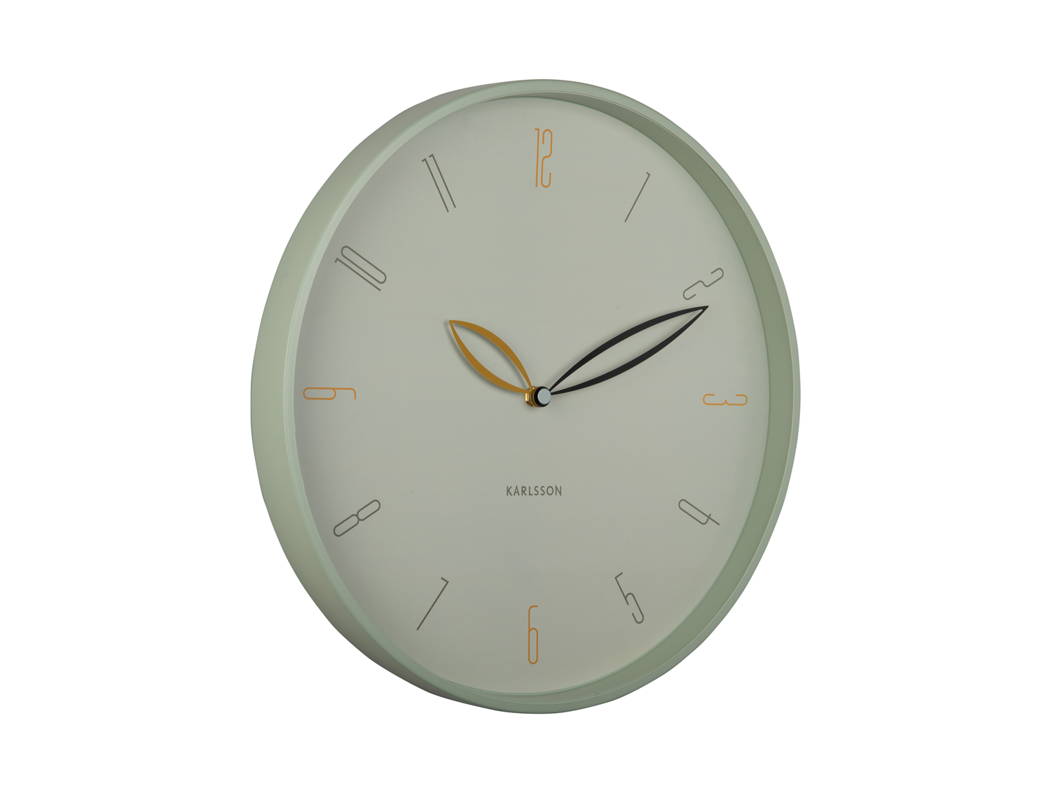 Wall clock Petals grayed jade