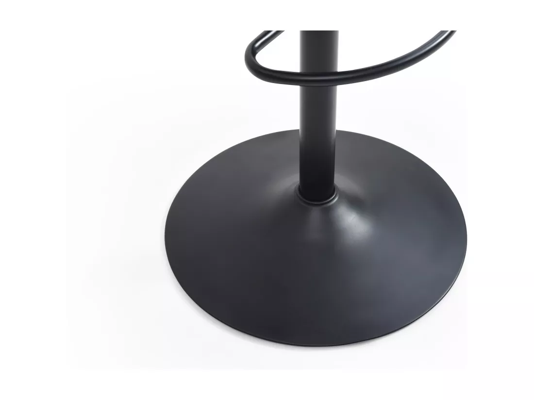 Lot de 2 tabourets de bar en velours et métal noir - Hauteur réglable - Beige - MELBOURNE