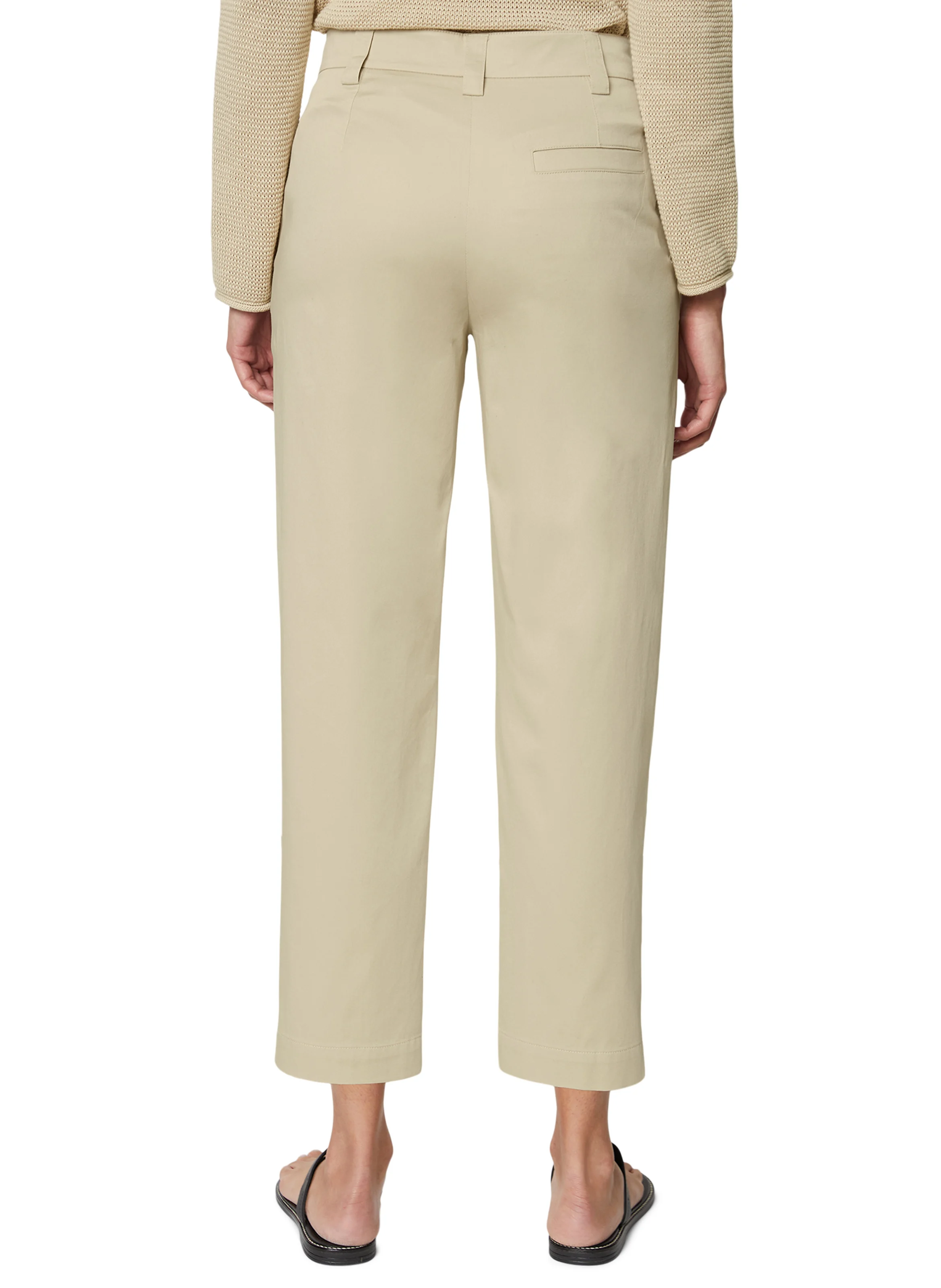 Pantalon droit en coton bio mélangé | Beige