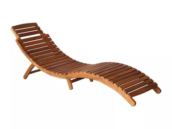Chaises longues 2 pcs avec table et coussins Acacia solide