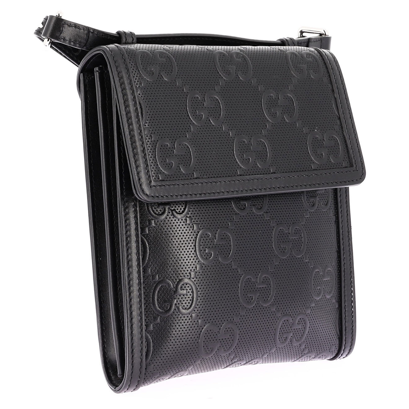 Gucci Sac bandoulière en Cuir Monogramme noir Etat: Parfait état - Longueur 18 cm