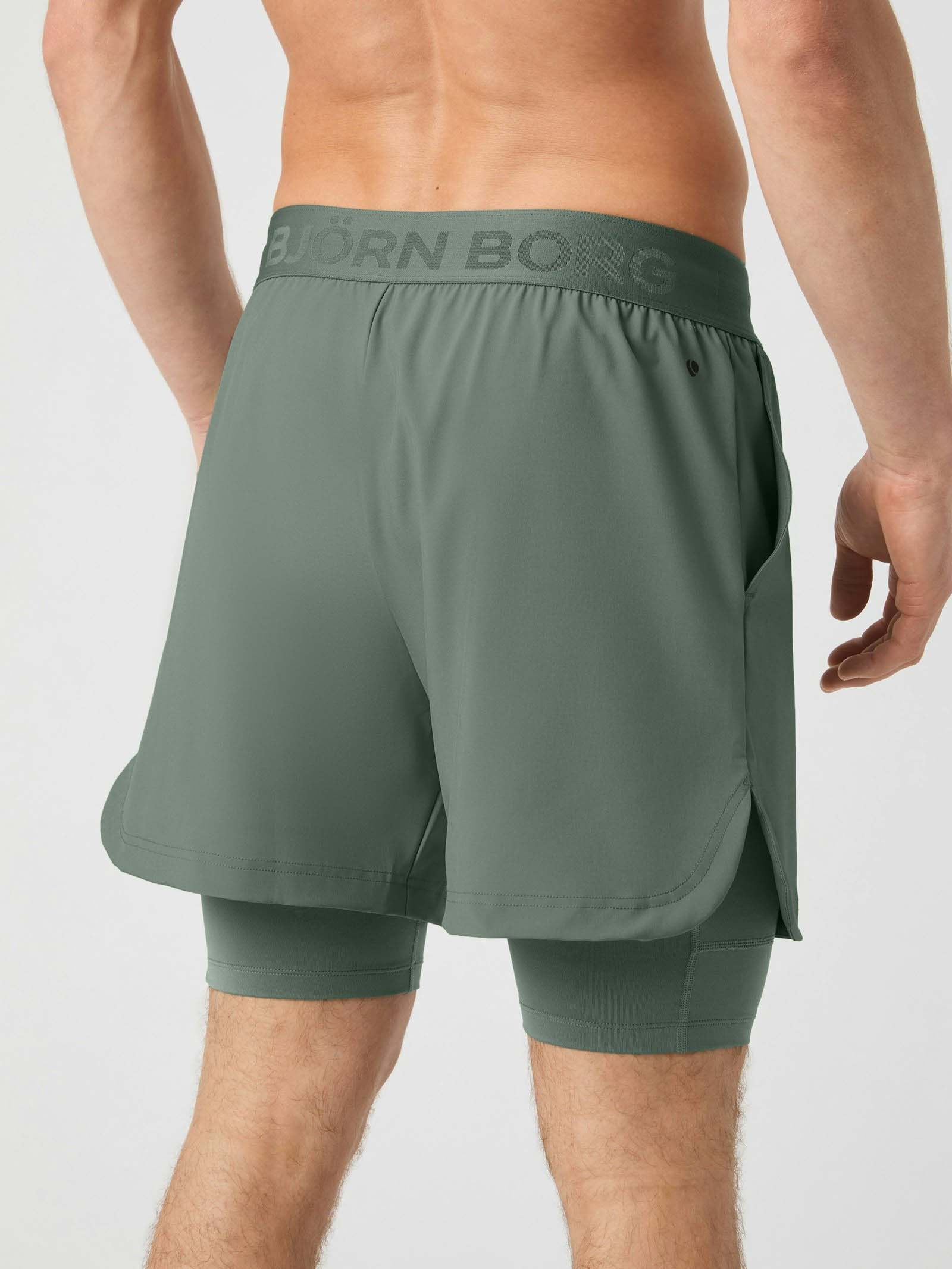Borg 2in1 Shorts Herre GN081/Agave Green