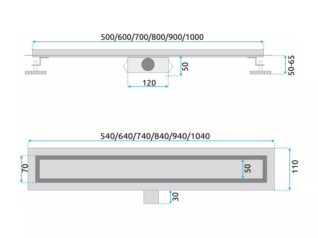 Drain Linéaire Rea Neox 800 Brush Steel