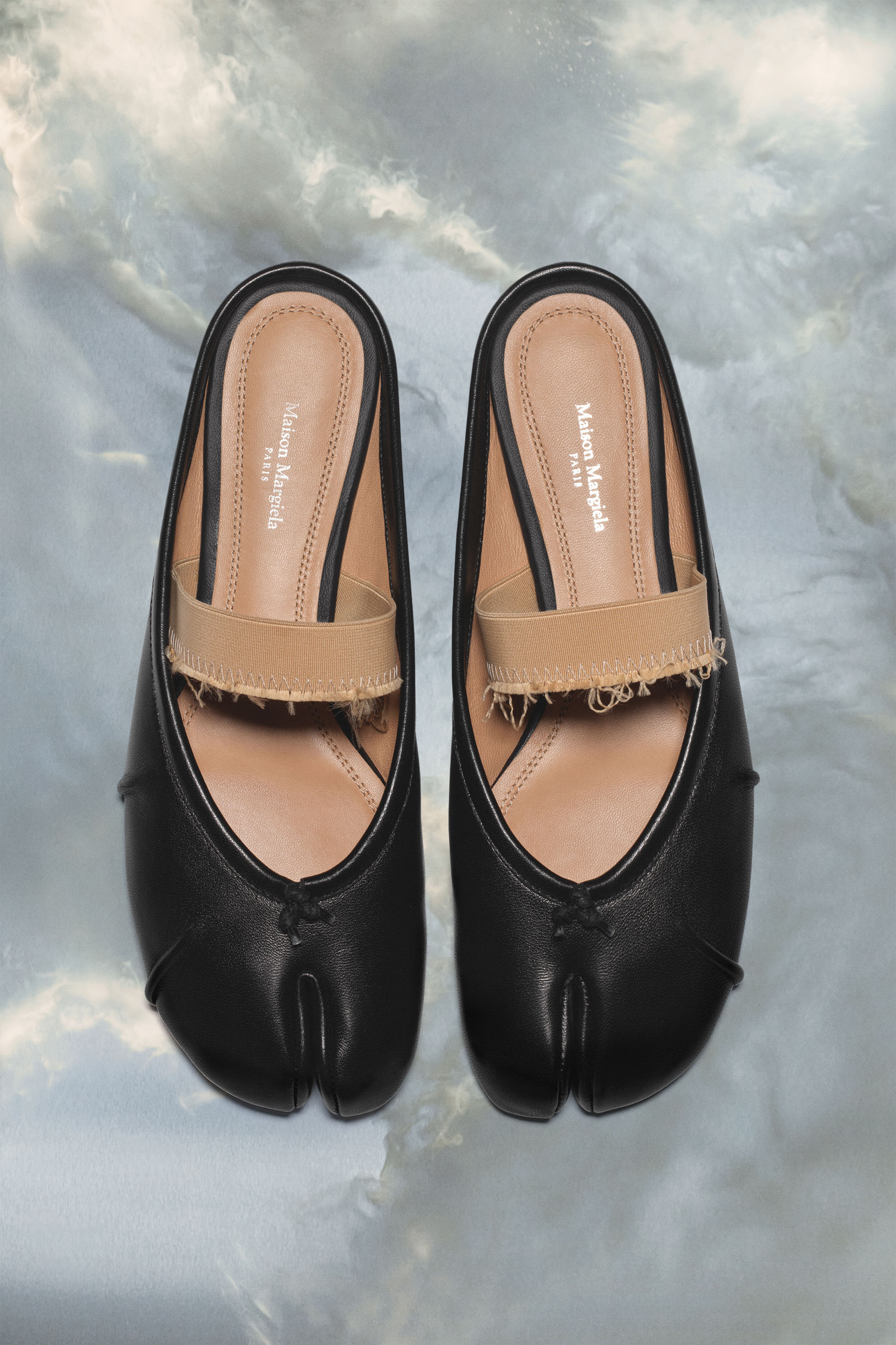 Mules Tabi à bande élastique Noir