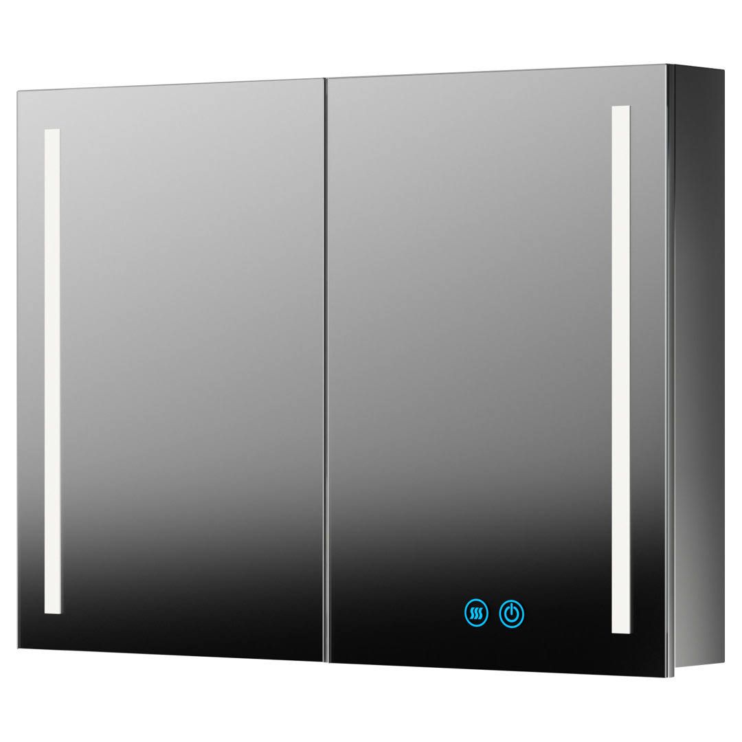 HATBORO 80cm x 60cm Surface Mount Mirror Cabinet with LED Lighting Ivy Bronx