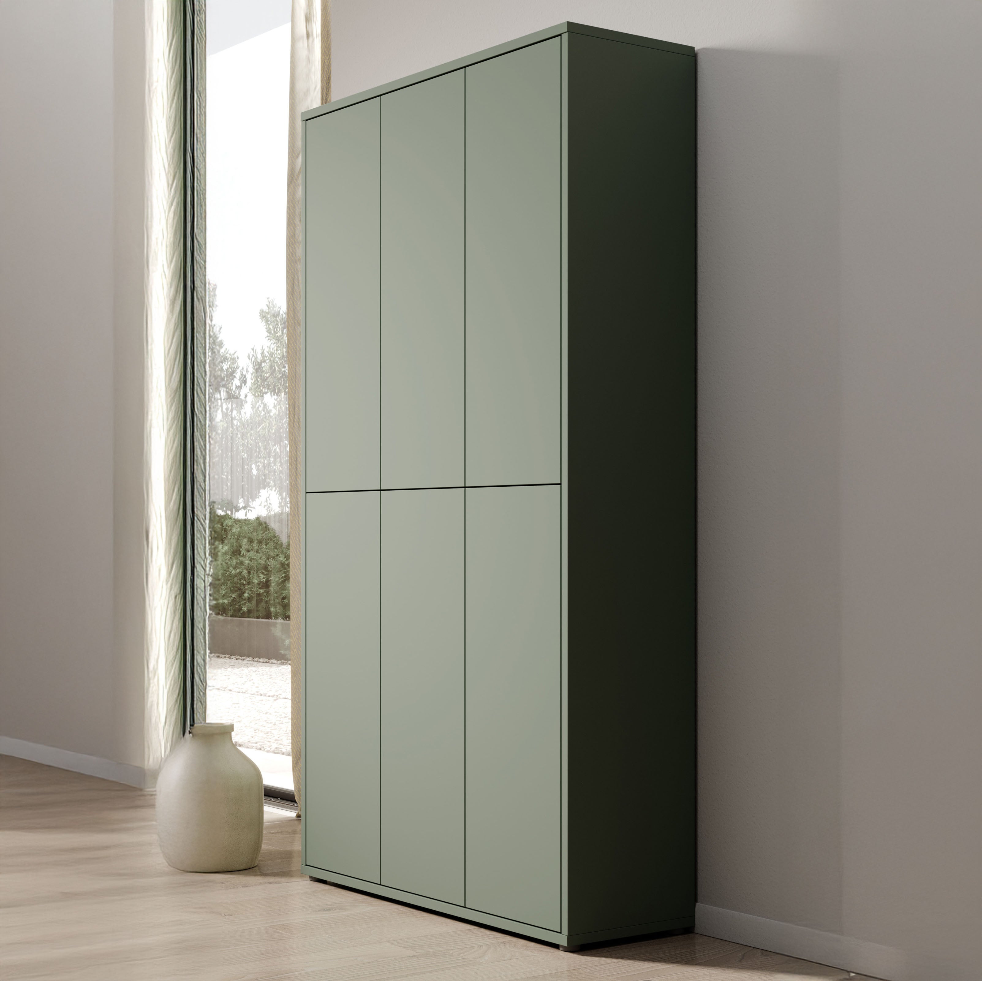 Amber - Schoenenkast 18 vakken - Groen - 109x35x192 cm