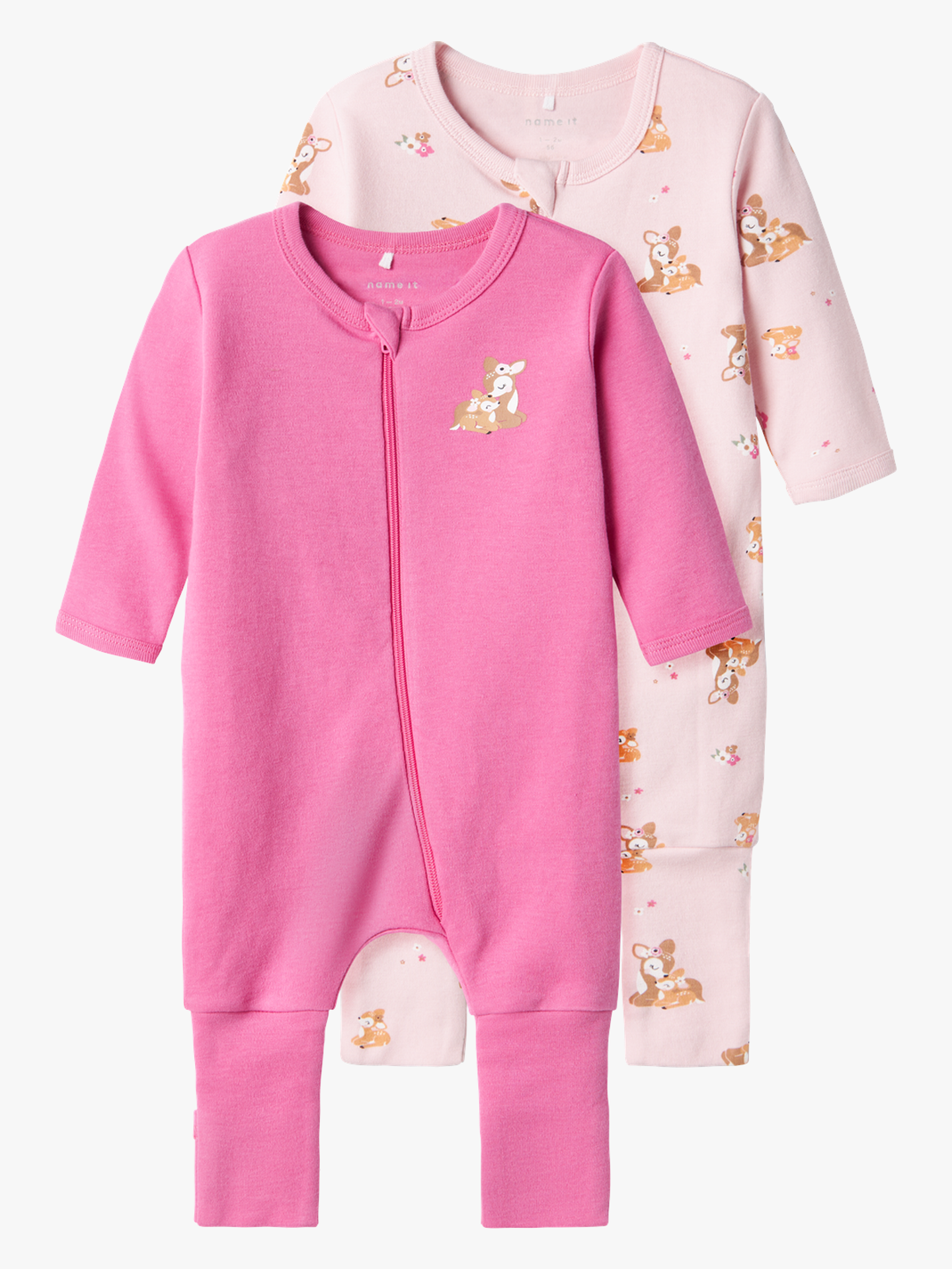 Nightsuit 2 Pack Zip Rose Deer