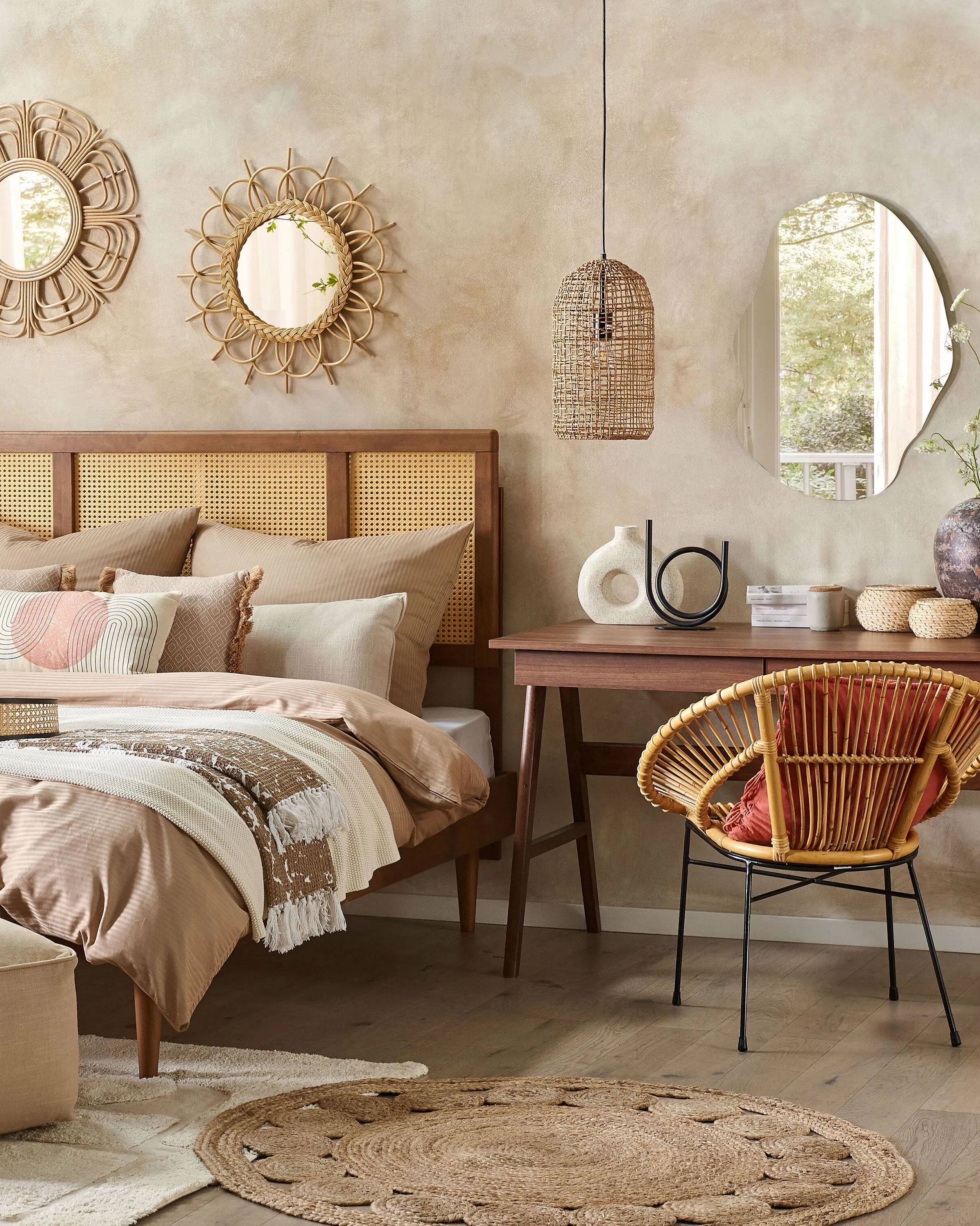 Vloerkleed AHLAT Beige ø 120 cm Jute
