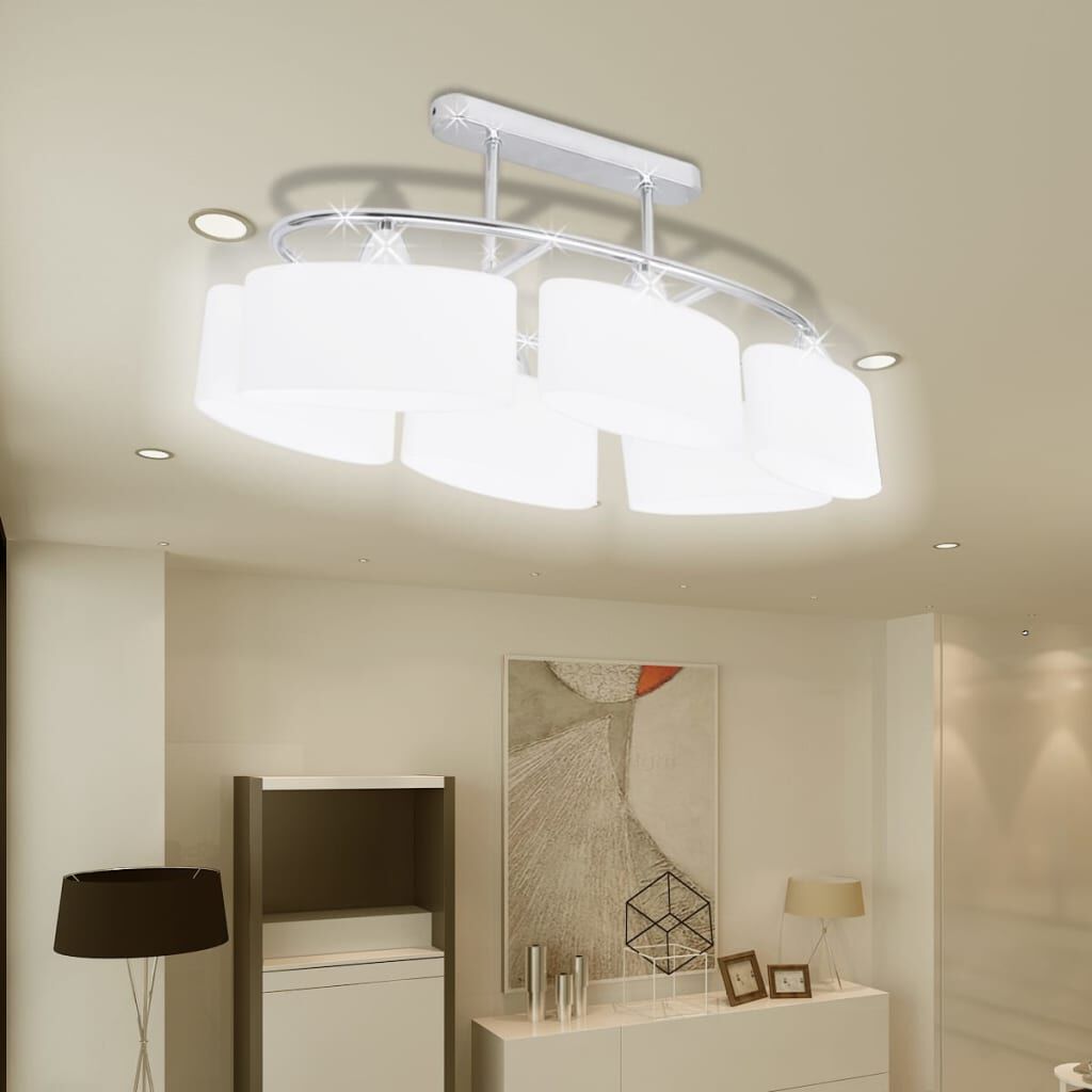 vidaXL Plafondlamp met ellipsvormige kappen, 2 stuks, E14