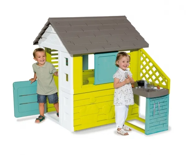 Smoby Pretty, Stående legehus, 2 År, 1 dør(e), Blå, Brun, Hvid, Gul