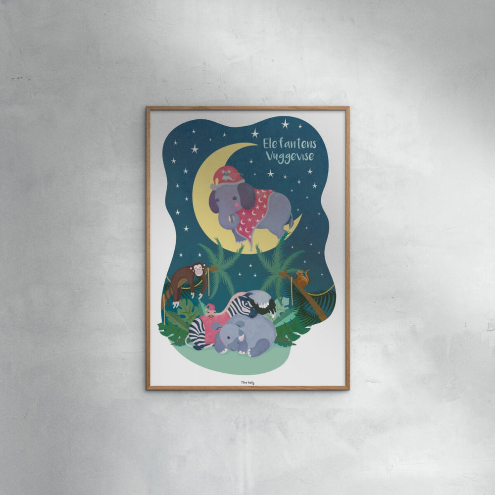 Køb Poster & Frame Tiny Tails - Elefantens Vuggevise