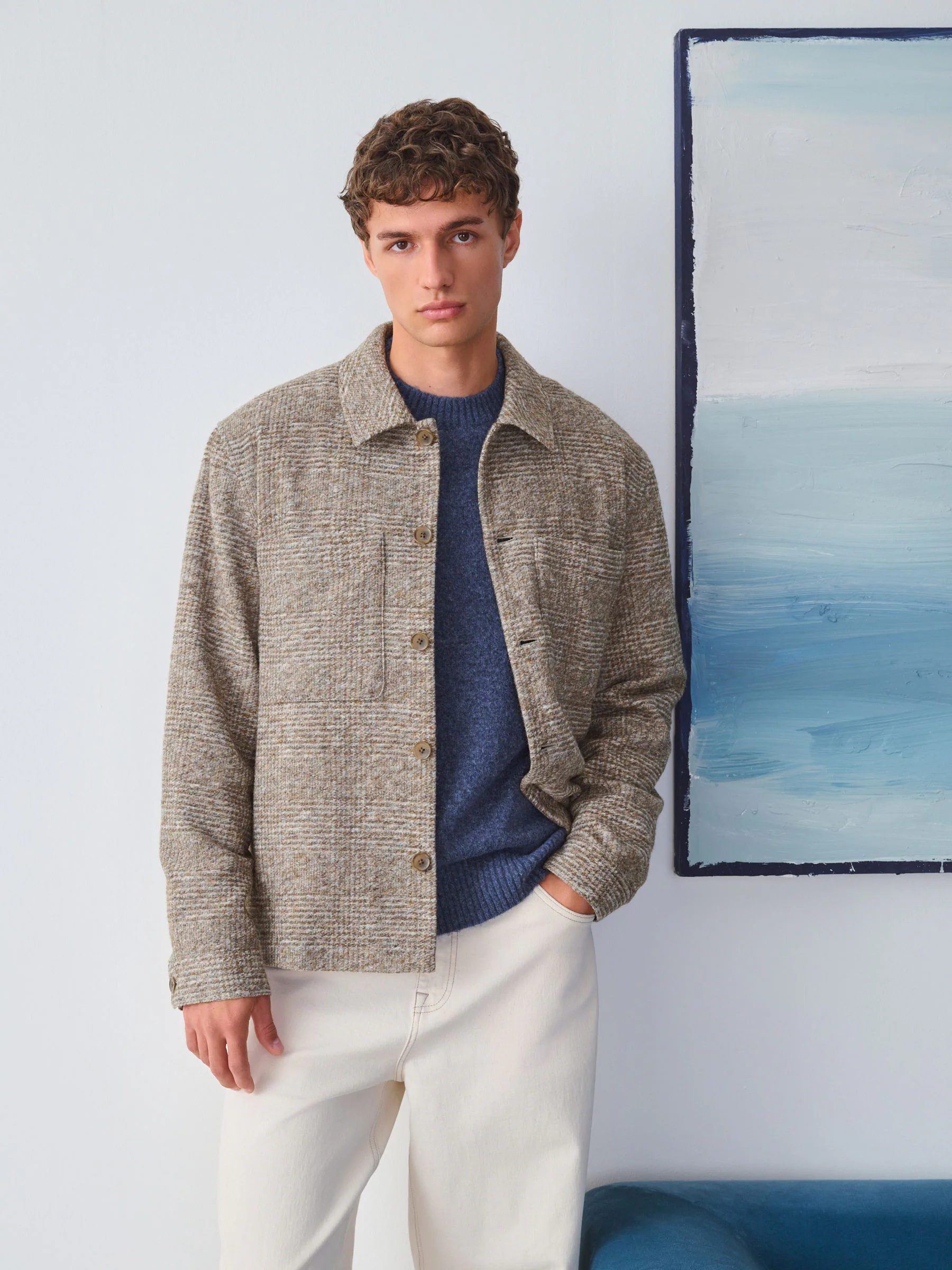 Neutraal - Smart Check Jacket with Wool