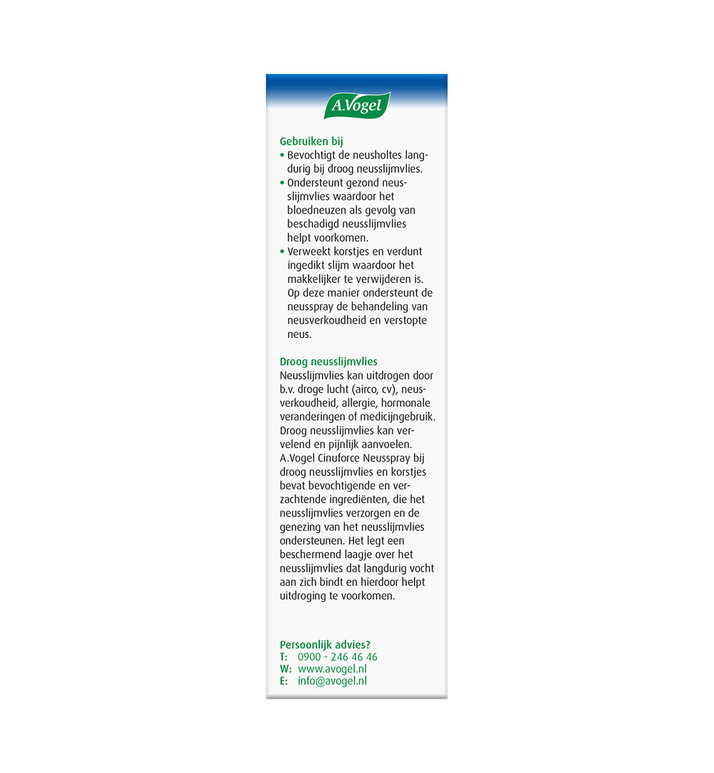 A.Vogel Cinuforce neusspray droge neusslijmvlies (15 ml)