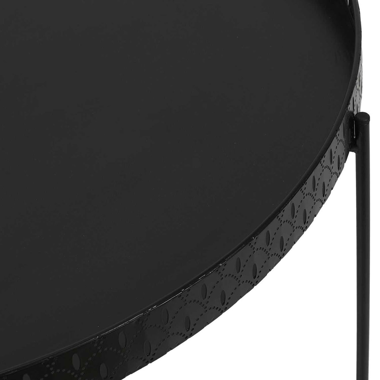 Home Deco Factory Table d'appoint plateau rond Seville noire - 78x48x78 cm