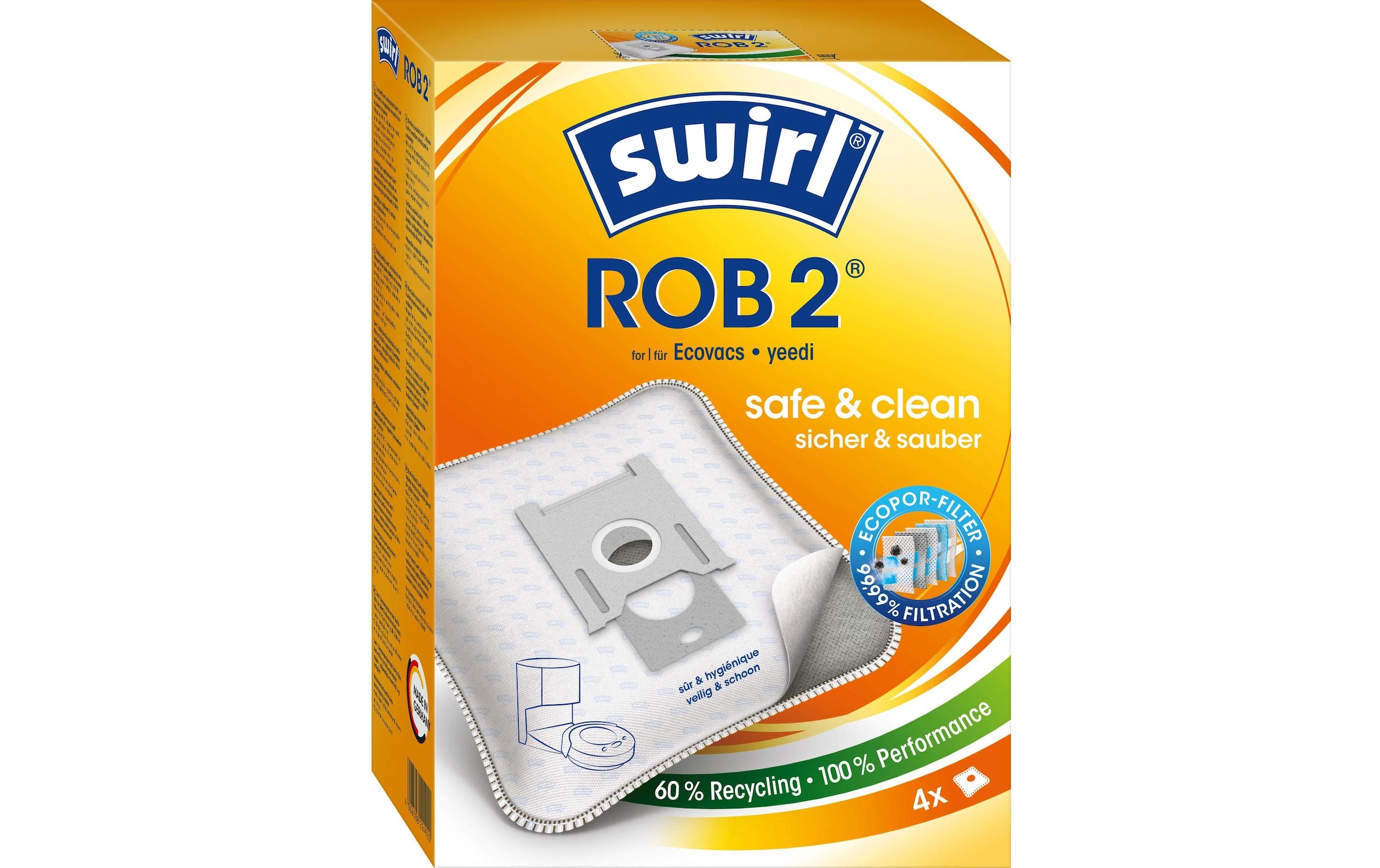 Swirl Staubsaugerbeutel »ROB 2 4 Stück«